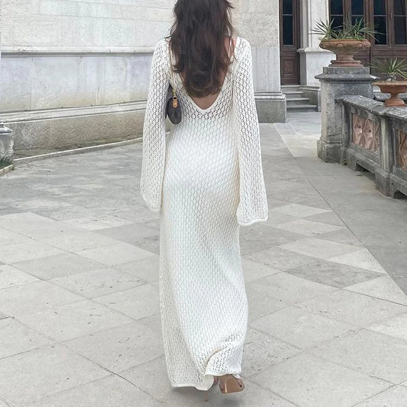 Viral Crochet V-Neck Dress