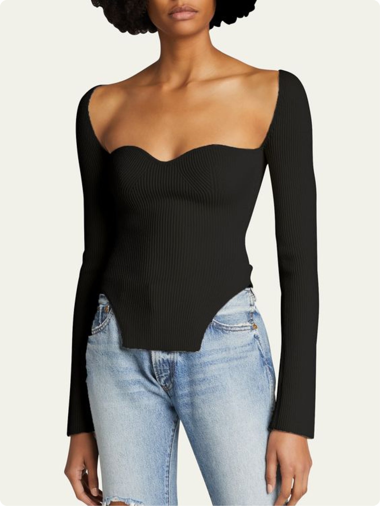 pilashape™  neckline knitted top