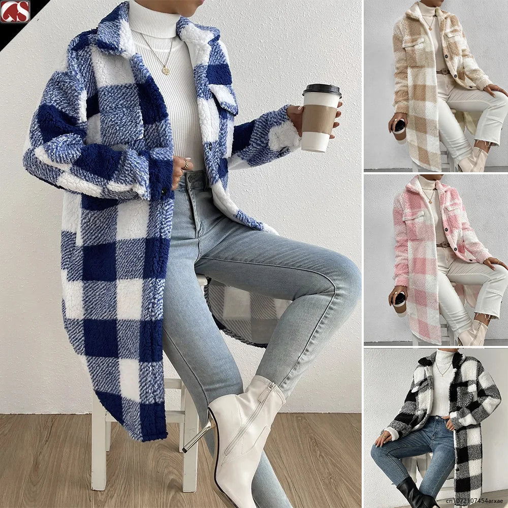 pilashape™ oversized plaid coat