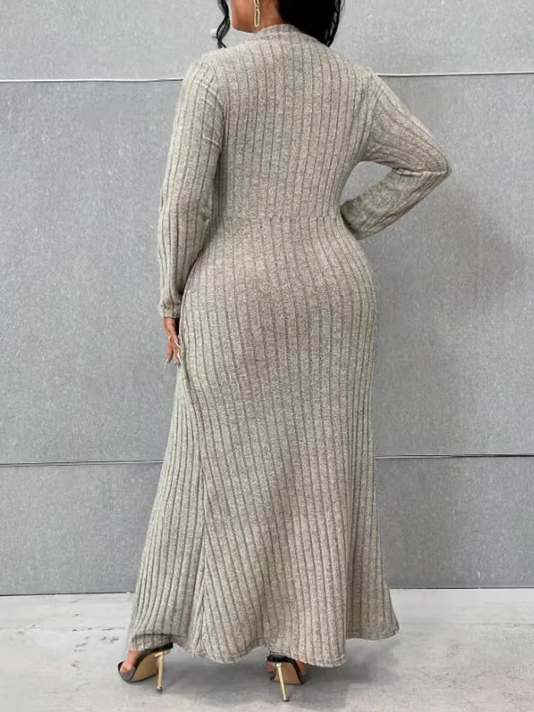 pilashape™ plus size split rib knit dress